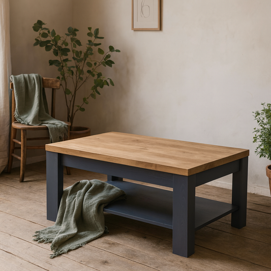 Bramblecroft Navy and Natural Oak Wood Coffee Table
