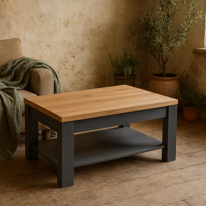 Bramblecroft Navy and Natural Oak Wood Coffee Table