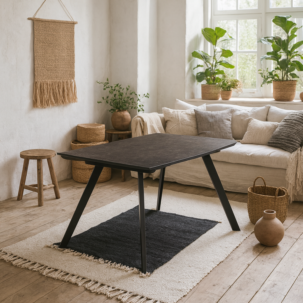 Larkspur Black Ceramic Dining Table