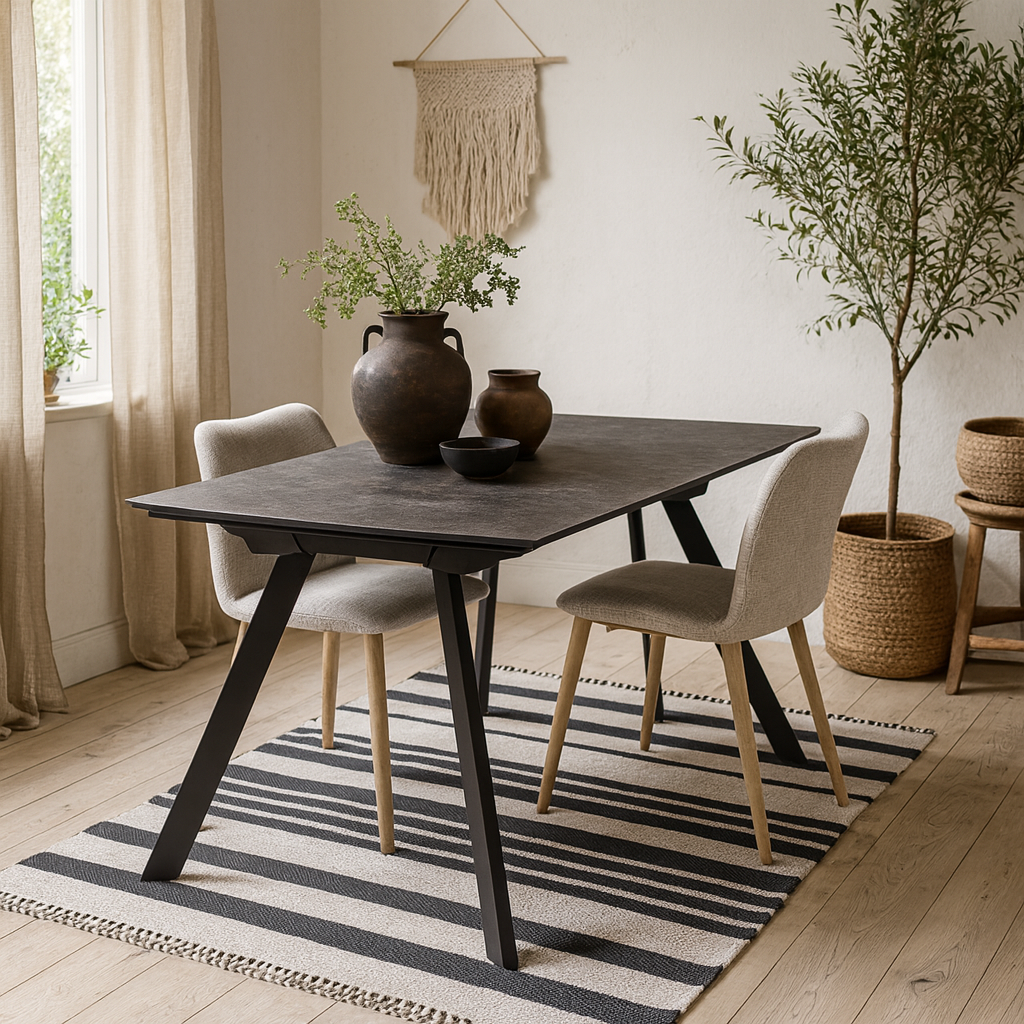 Larkspur Black Ceramic Dining Table