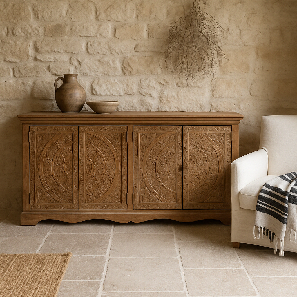 Brighton Large Mango Wood Sideboard with 4 Doors