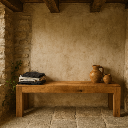 Manila Solid Light Mango Wood Bench