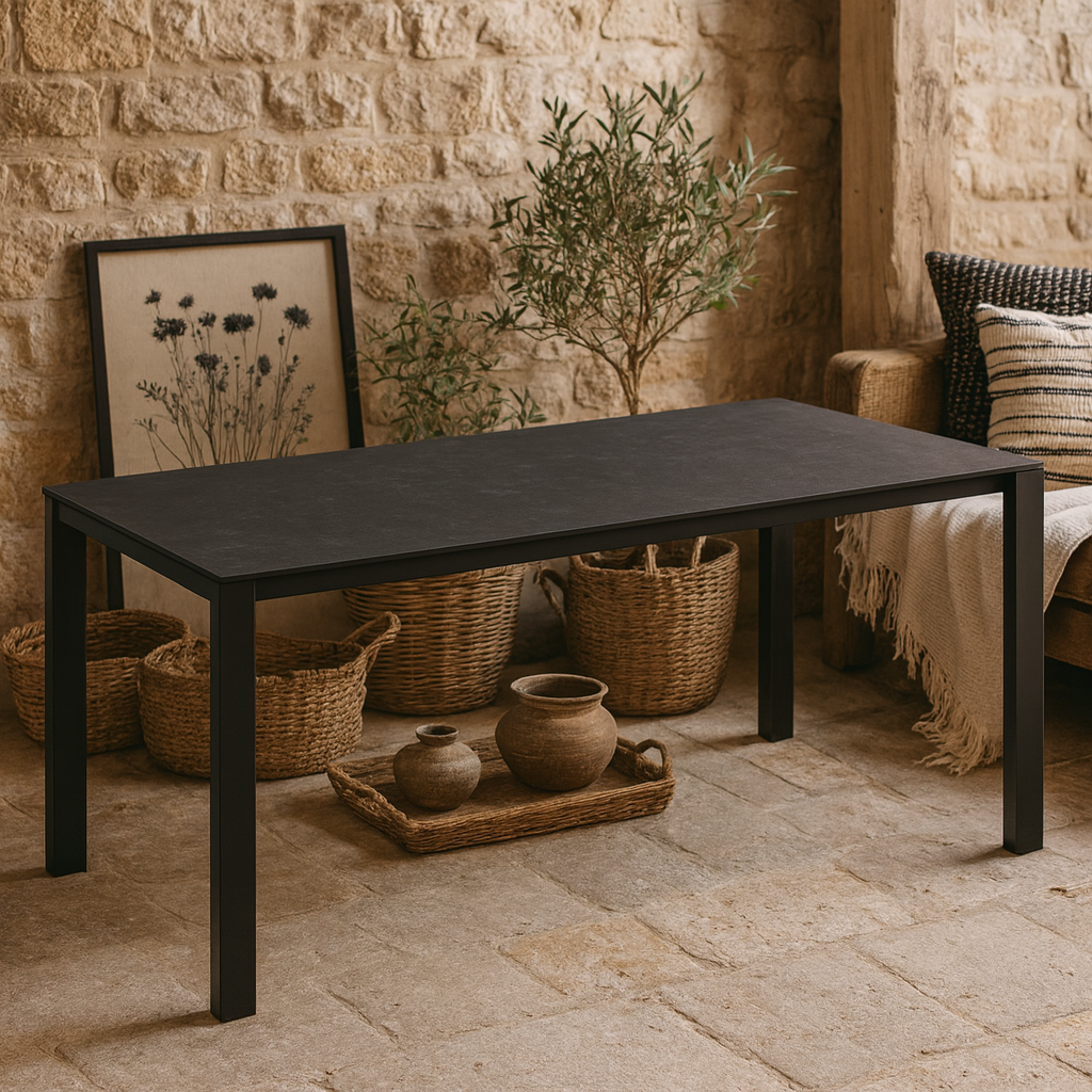 Mexico 8 Seater Matt Black Ceramic Dining Table
