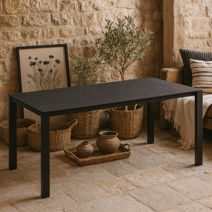 Mexico 8 Seater Matt Black Ceramic Dining Table