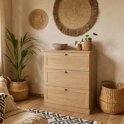 Cherryfern Chest with 3 Frame Drawers in Jackson Hickory