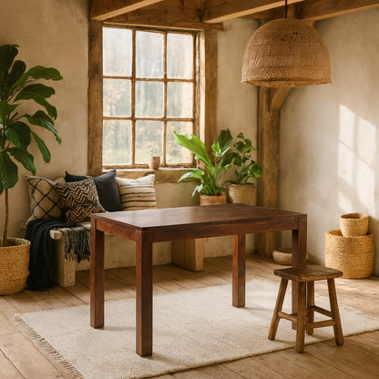 Phuket 120cm Dark Mango Wood Small Dining Table