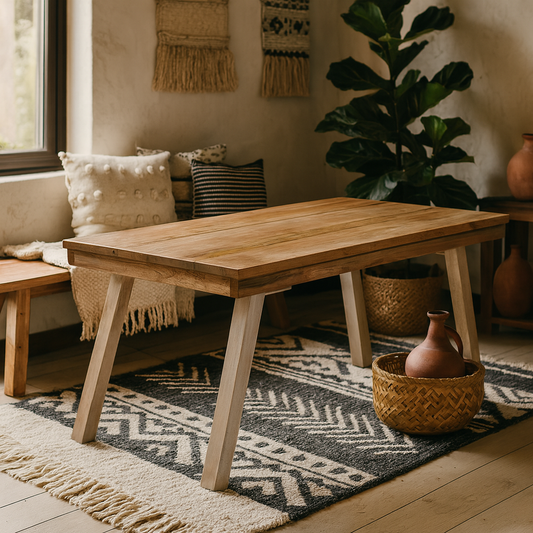Los Angeles Reclaimed Wood and Metal Modern Dining Table