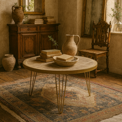Bali Light Gold Round Dining Table