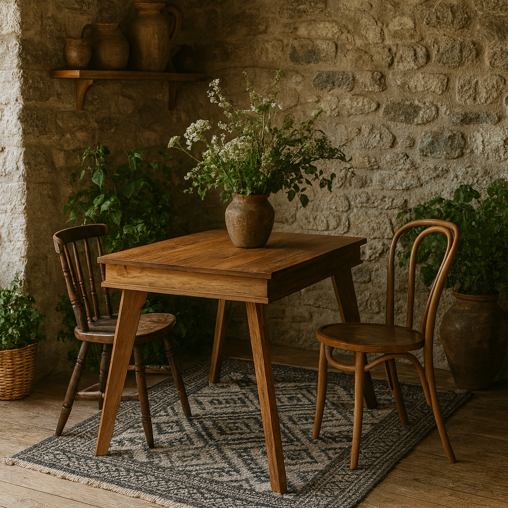 New York 4 Seater Natural Sheesham Wood Modern Dining Table