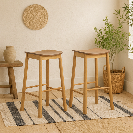 Set of 2 Quietwood Oak Bar Stool
