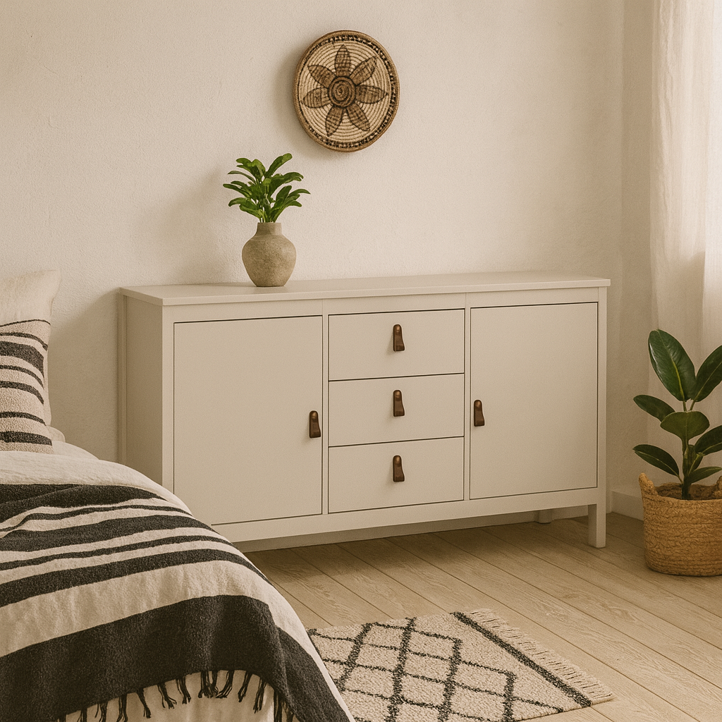 Wildberry Cashmere Wooden Sideboard 2 Doors 3 Drawers