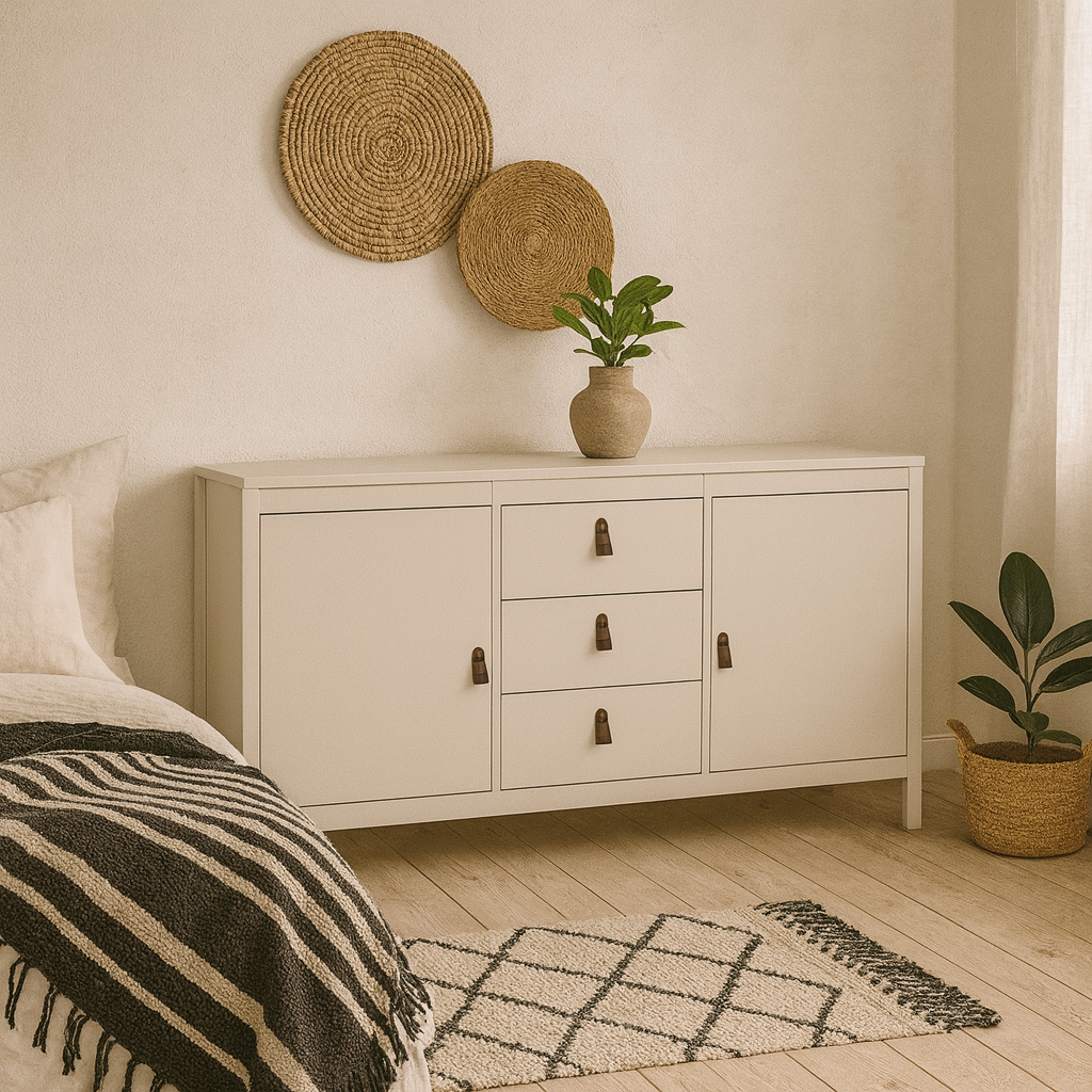 Wildberry Cashmere Wooden Sideboard 2 Doors 3 Drawers