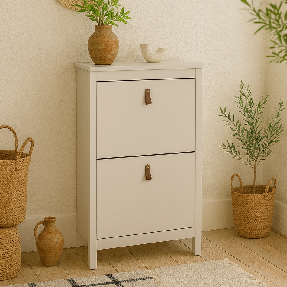 Wildberry Cashmere Wooden Shoe Cabinet 2 Flip Down Doors
