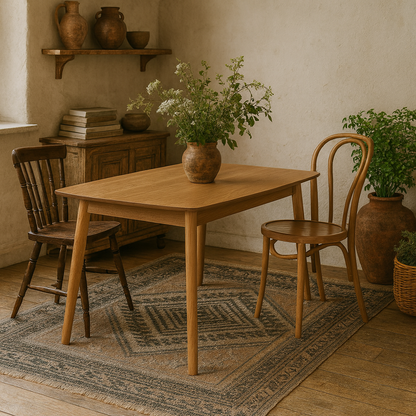 Debrecen Solid Oak Wood Rectangular Dining Table