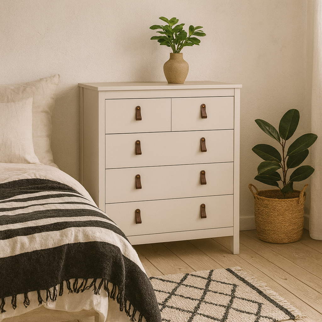 Wildberry Cashmere Wooden Chest 5 Drawers