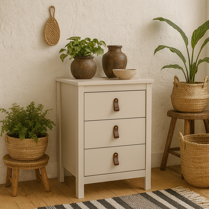 Wildberry Cashmere Bedside Table 3 Drawers