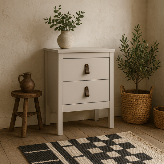 Wildberry Cashmere Bedside Table 2 Drawers