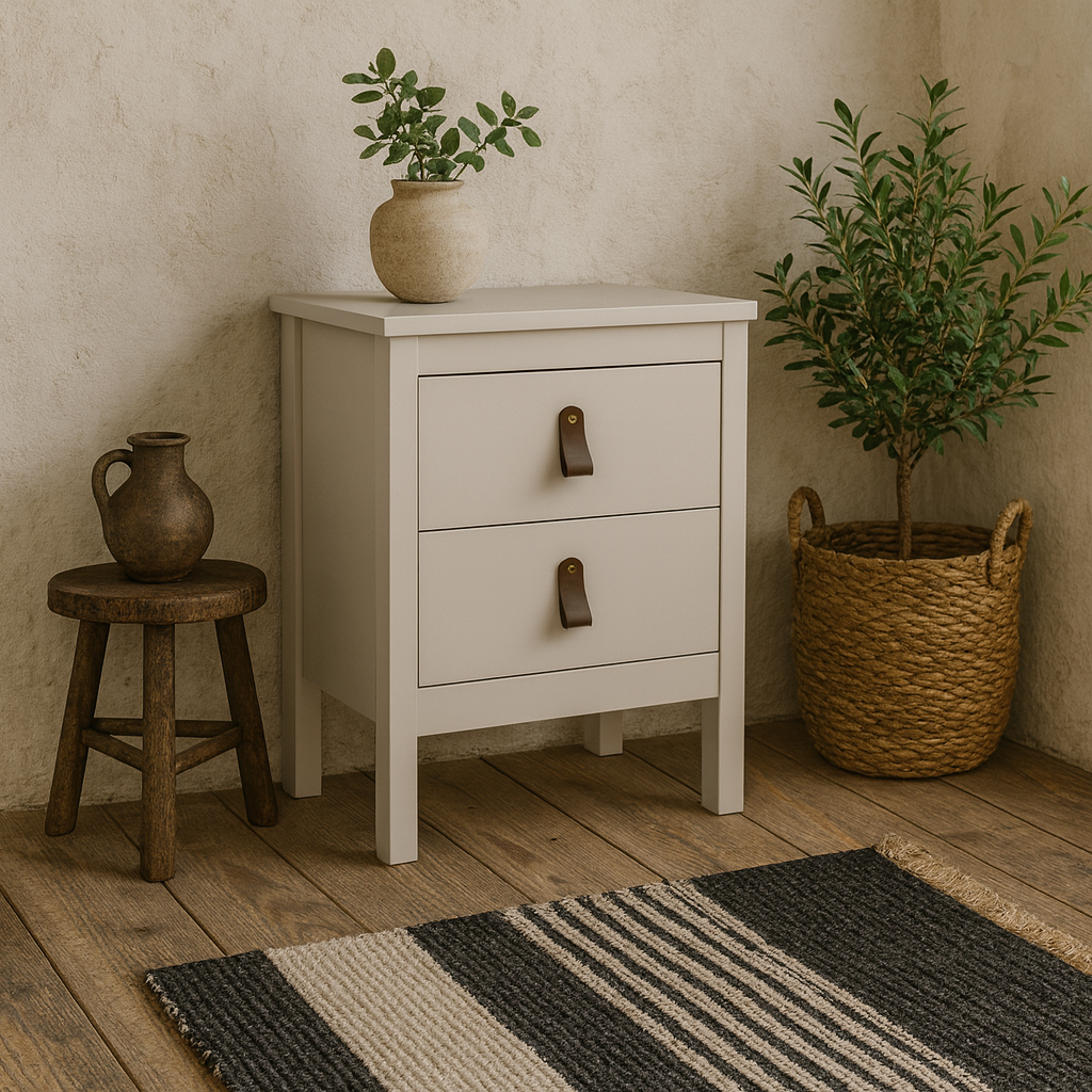 Wildberry Cashmere Bedside Table 2 Drawers