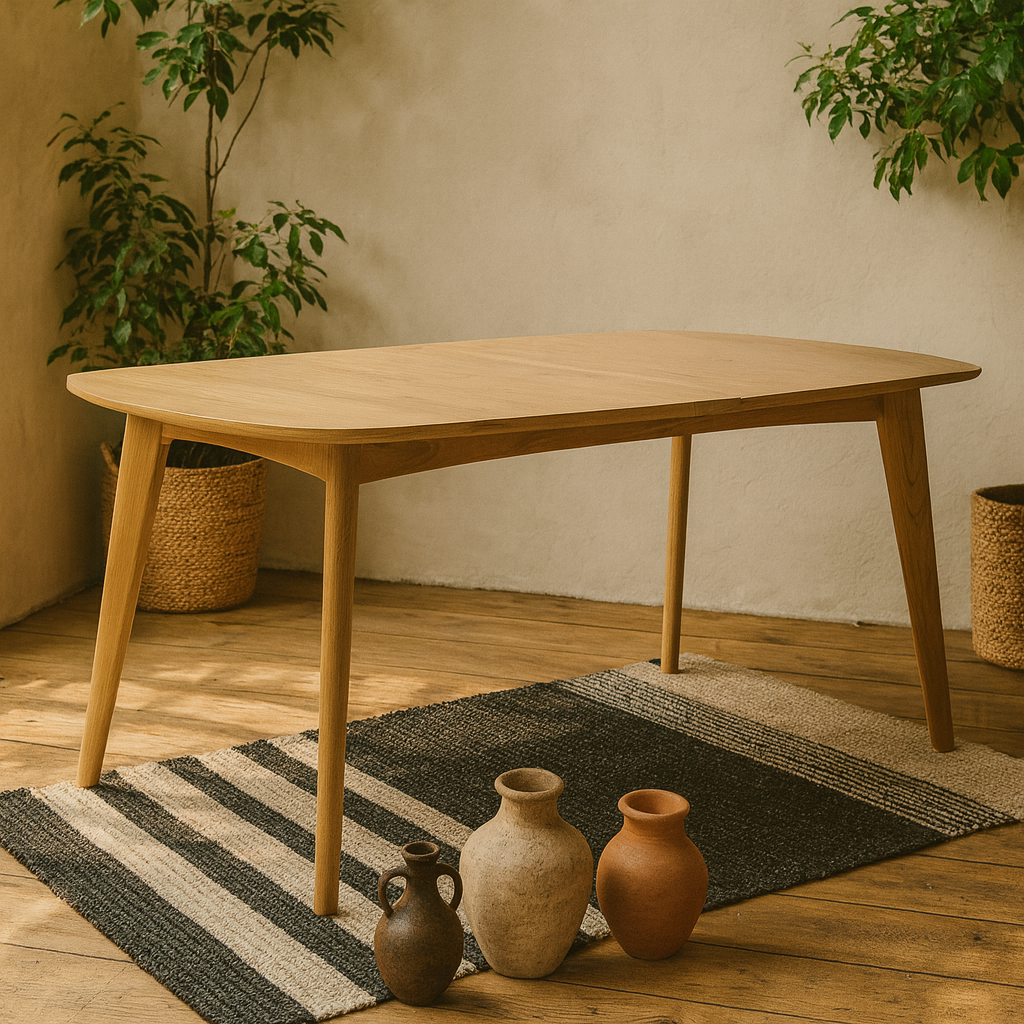 Mossbloom 6 Seater Oak Extending Dining Table