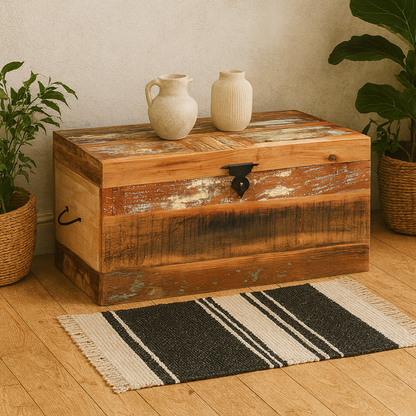 Seattle Reclaimed Wood Trunk Box with Lid