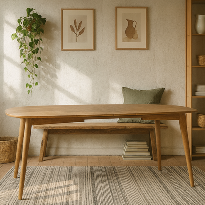 Mossbloom 8 Seater Oak Extendable Dining Table