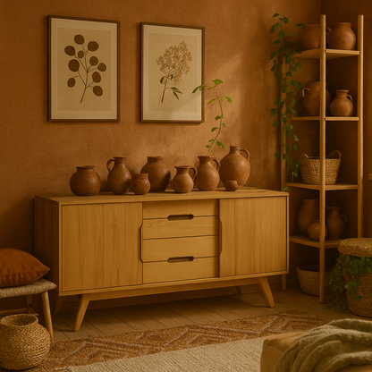 Mossbloom Oak 2 Door 4 Drawers Sideboard