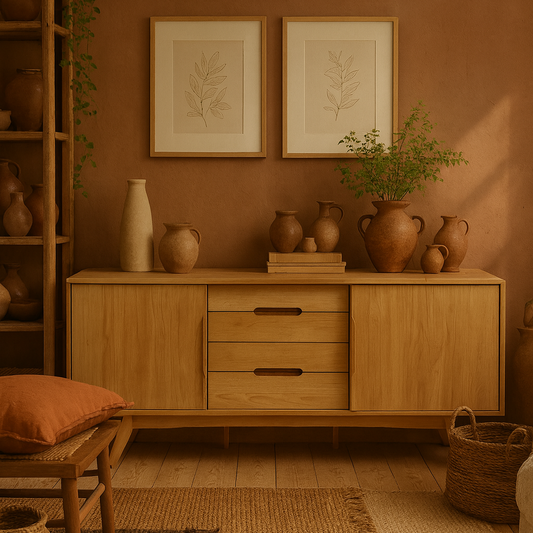 Mossbloom Oak 2 Door 4 Drawers Sideboard