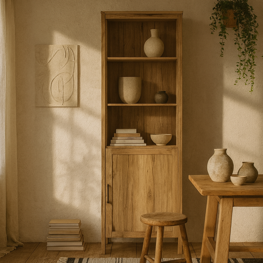 Mossbloom Waterford Oak Shelf Unit 2 Shelves 1 Door