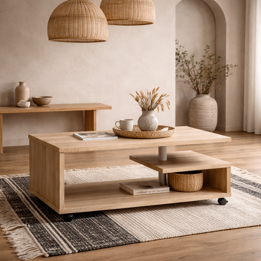 Lincoln Sonoma Wood Coffee Table Open Shelf