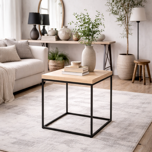 Hazelmere Travertine Coffee Table Black Metal Legs