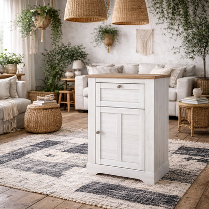 Silkeborg Cabinet Nelson and Snowy Oak Wood 1 Drawer 1 Door