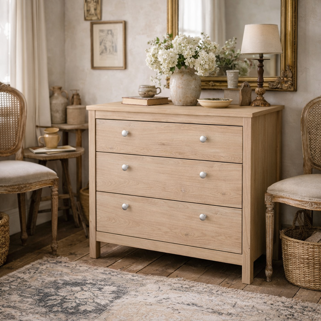 Gossmere Hickory Oak Effect Chest 3 Drawers