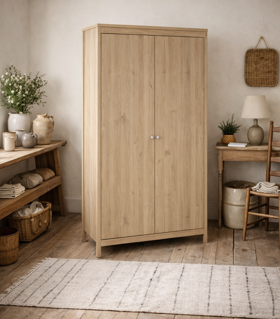 Gossmere Hickory Oak Effect Wardrobe 2 Doors