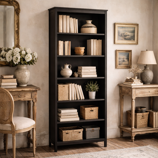 Gossmere Matt Black Bookcase