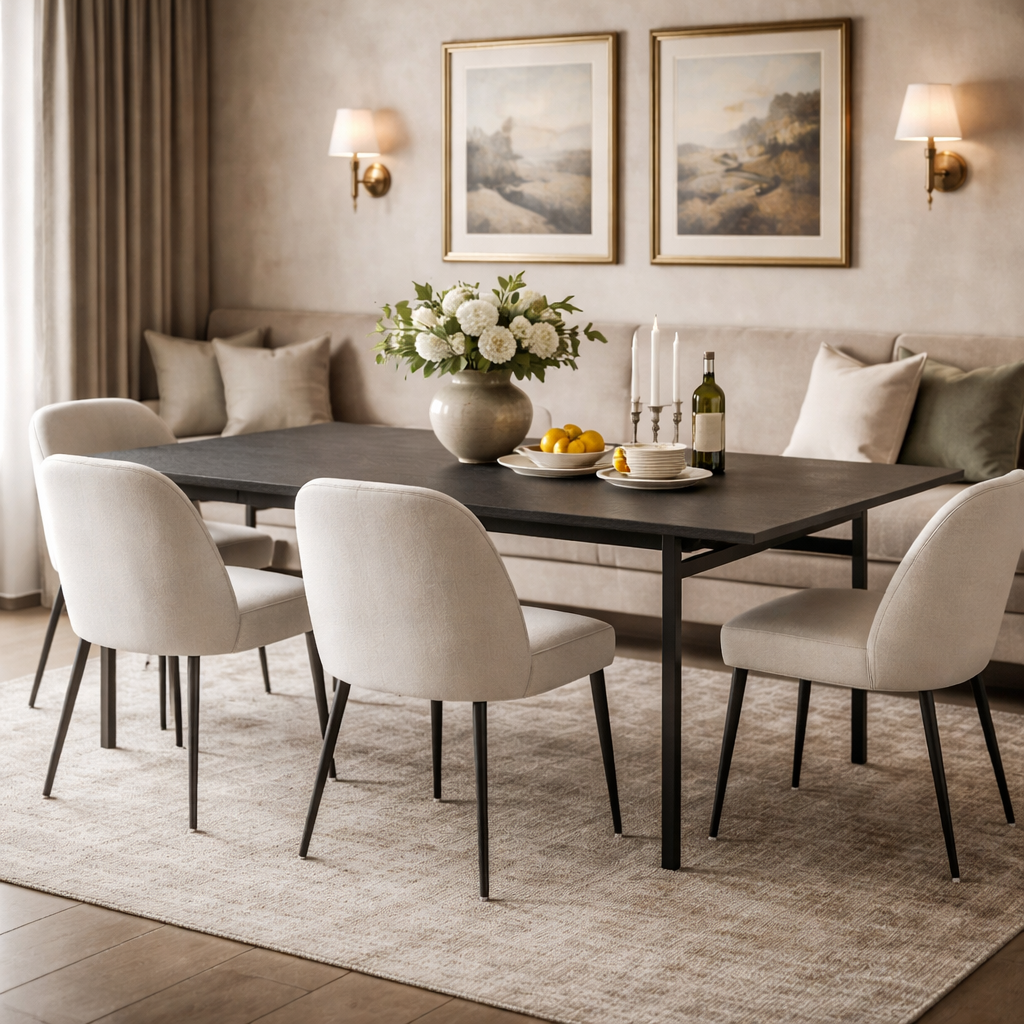 Cambridge 8 Seater Rectangle Black Dining Table