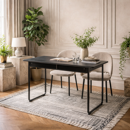 Tinglev 4 Seater Black Folding Dining Table