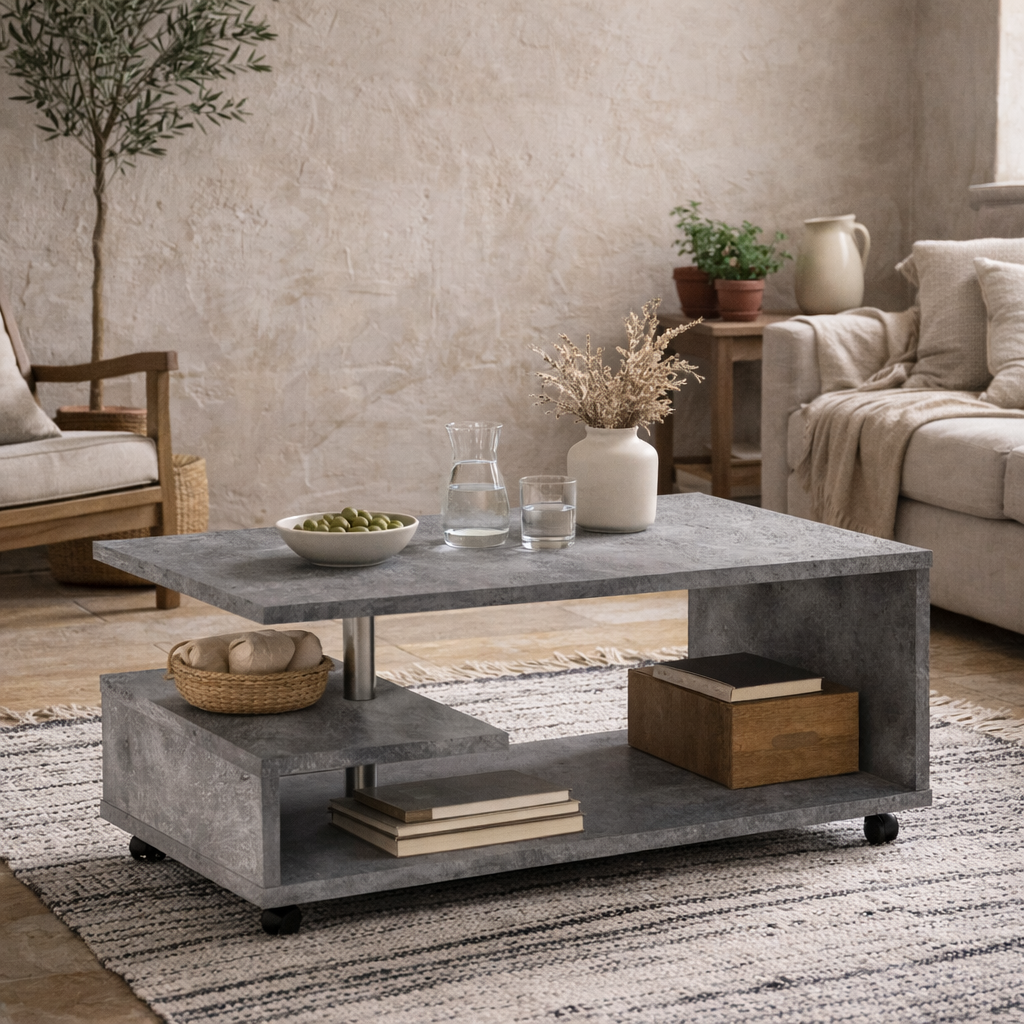 Salford Grey Wooden Coffee Table Open Shelf