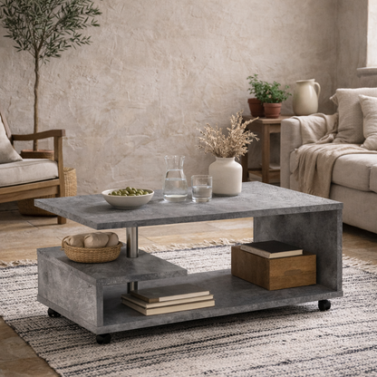 Salford Grey Wooden Coffee Table Open Shelf