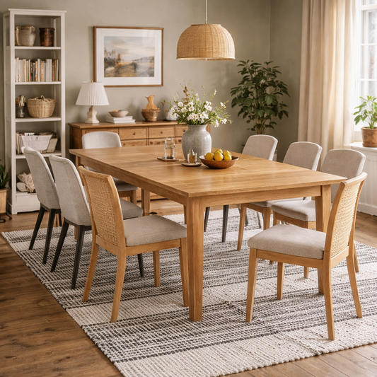 Oxford 8 Seater Natural Oak Wood Dining Table