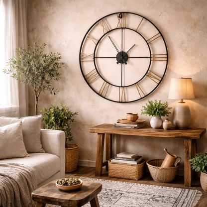 Inari Large Industrial Metal Wall Clock