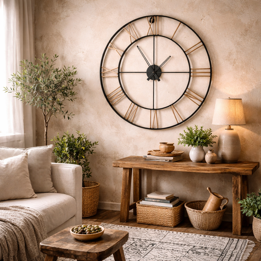 Inari Large Industrial Metal Wall Clock