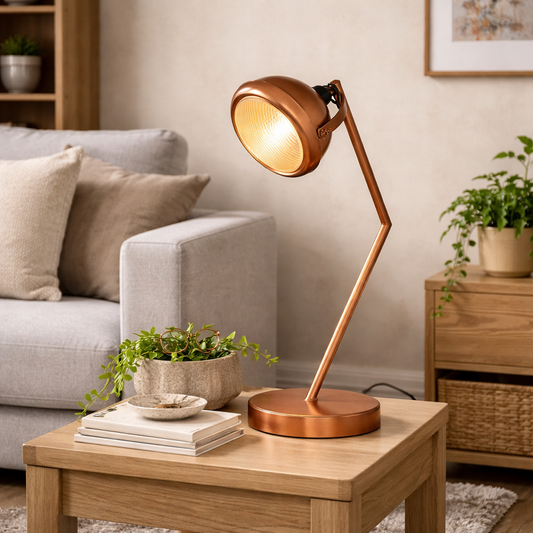 Yllas Vintage Metal Copper Table Lamp