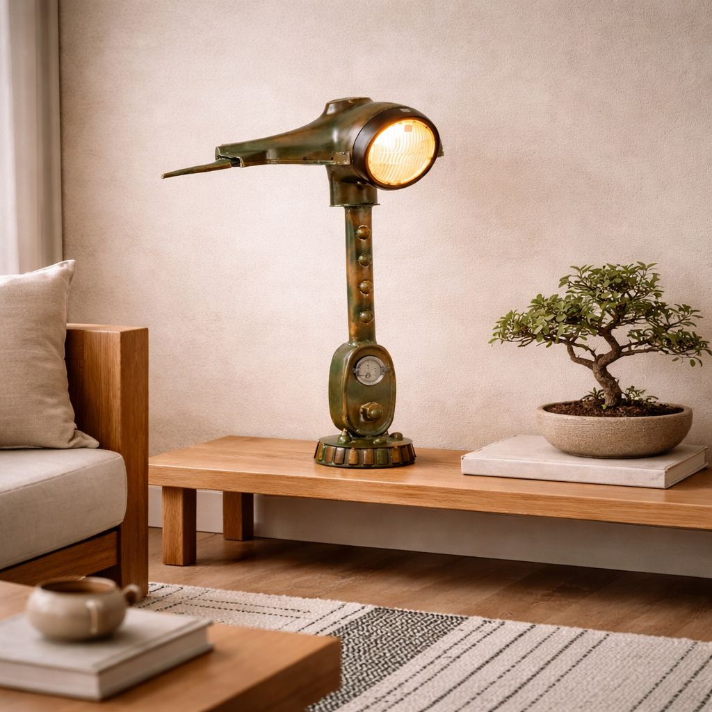 Yllas Industrial Reclaimed Scooter Table Lamp