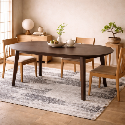 Jyvaskyla 120cm Dark Oak Wood Round Extendable Dining Table