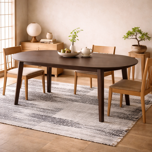 Jyvaskyla 120cm Dark Oak Wood Round Extendable Dining Table