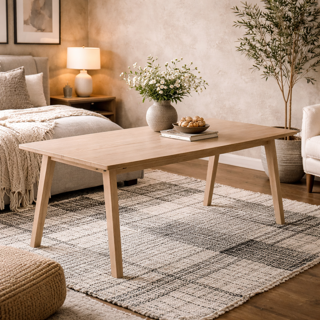 Jyvaskyla 286cm 8 Seater White Oak Wood Rectangle Extendable Dining Table