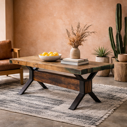 Seattle Reclaimed Wood and Metal Coffee Table