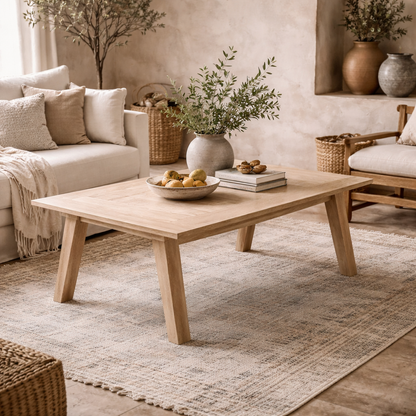 Kotka Minimalist White Oak Wooden Coffee Table