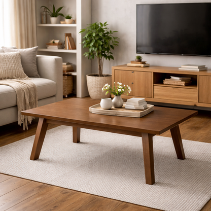Kotka Minimalist Dark Oak Wooden Coffee Table