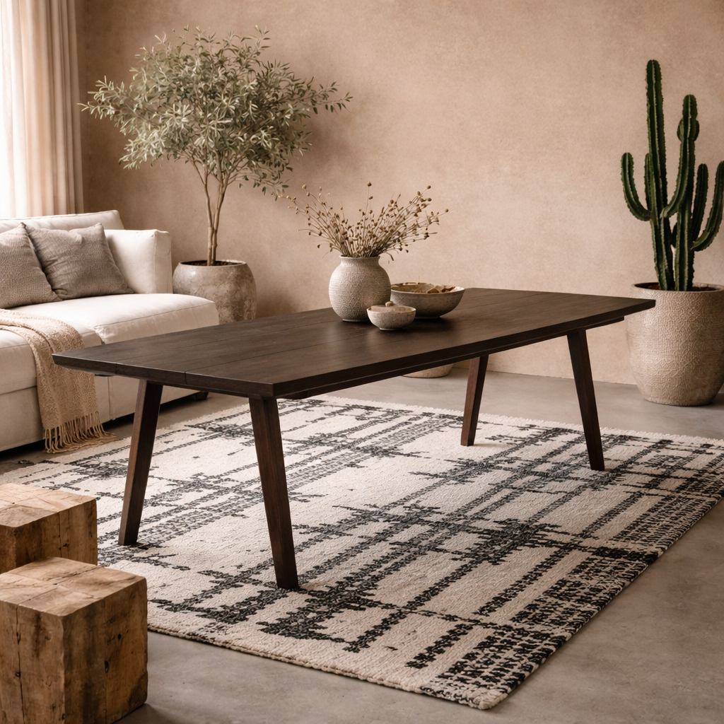 Jyvaskyla 200cm 6 Seater Dark Oak Wood Rectangle Dining Table